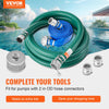 VEVOR Suction Hose Kit for Water Pump, with 2 in x 50 ft Blue Backwash Hose, 20 ft Green Suction Hose, and Steel Round Hole Strainer, Camlocks, Clamps, Cam & Groove Adapter, for Multiple Purposes
