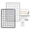 VEVOR Grid Wall Panels, 4 Packs Wire Wall Grid for Photo Pictures Display, Wall Storage Organizer Metal Grid Wall Panel for Home Office Decor with Clips and Hooks, 11.8x15.7 inch