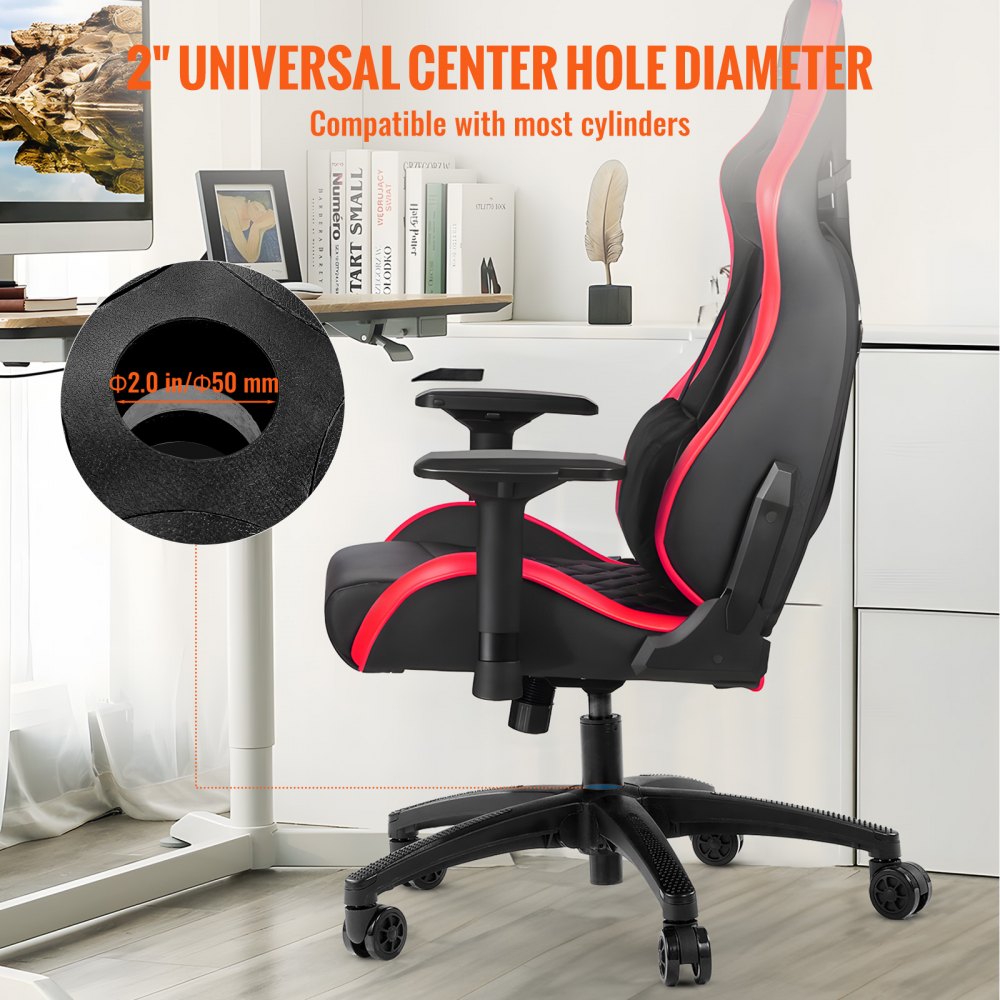 VEVOR Office Chair Base Replacement, 28", 2500 lbs Static Load Capacity, Heavy Duty Universal Computer Desk Chair Stool Base Part with 5 Casters and Reinforced Legs, Desk Chair Base Replacement, Black