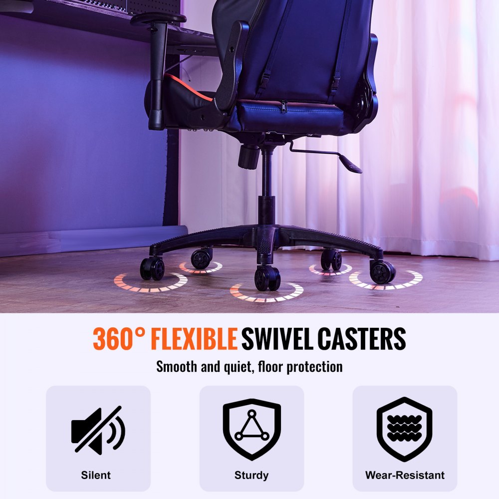 VEVOR Office Chair Base Replacement, 28", 2500 lbs Static Load Capacity, Heavy Duty Universal Computer Desk Chair Stool Base Part with 5 Casters and Reinforced Legs, Desk Chair Base Replacement, Black