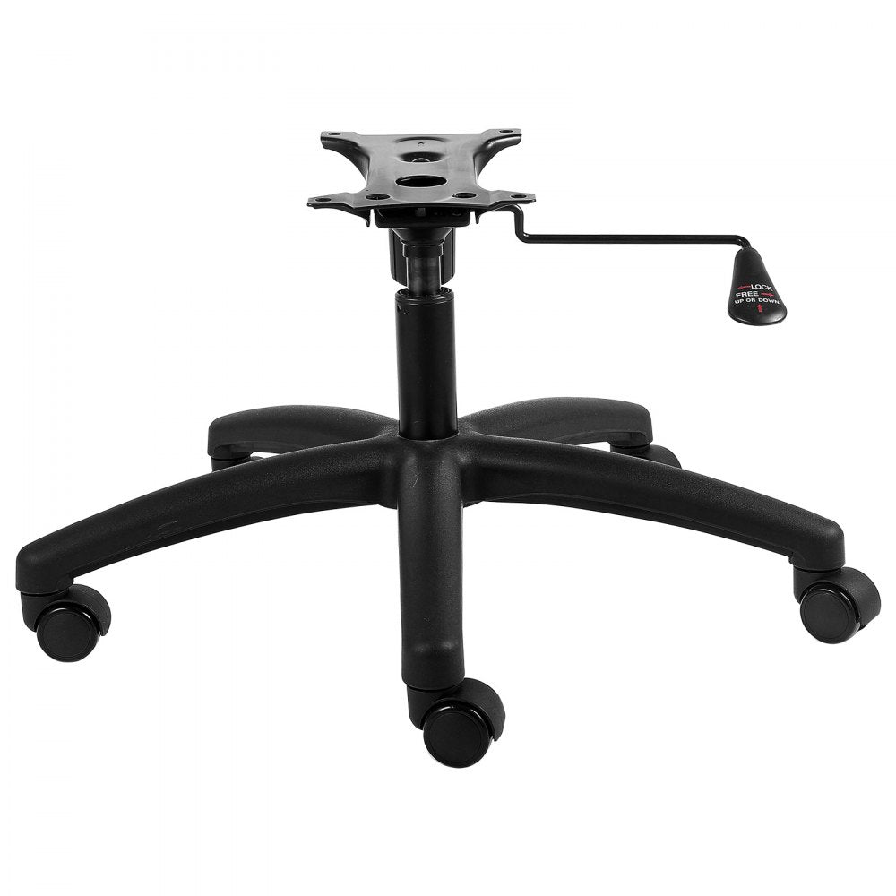 VEVOR Office Chair Base Replacement, 28", 2500 lbs Static Load, Heavy Duty Universal Computer Desk Chair Stool Base Part with 5 Casters, Gas Cylinder & Seat Plate, Desk Chair Base Replacement, Black