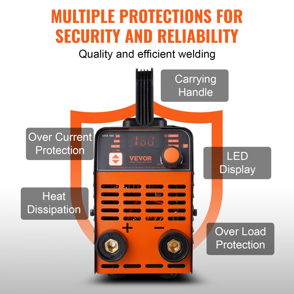 VEVOR Stick Welder, 160A ARC/Lift TIG 2-IN-1 Welding Machine with IGBT Inverter 110V/220V Portable MMA Welder Machine with Hot Start, Arc force and Anti-Stick