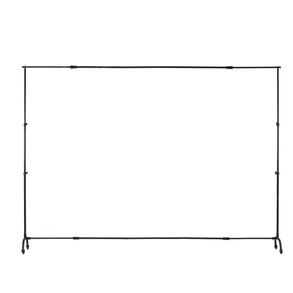 VEVOR Backdrop Stand with Wheels, 7 x 10 ft Adjustable Photo Backdrop Stand Kit, Moveable Background Backdrop Stand, Heavy Duty Projector Screen Stand, for Wedding, Photo Studio & Party