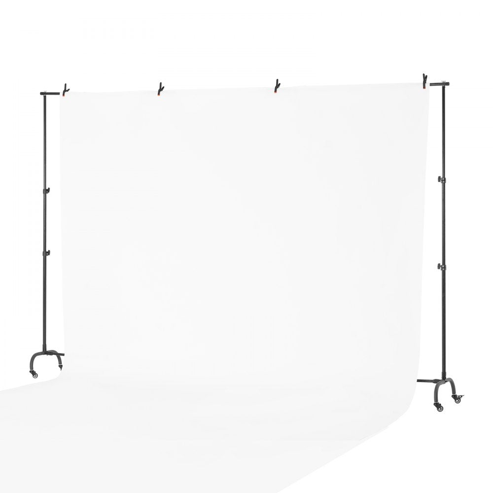 VEVOR Backdrop Stand with Wheels, 7 x 10 ft Adjustable Photo Backdrop Stand Kit, Moveable Background Backdrop Stand, Heavy Duty Projector Screen Stand, for Wedding, Photo Studio & Party
