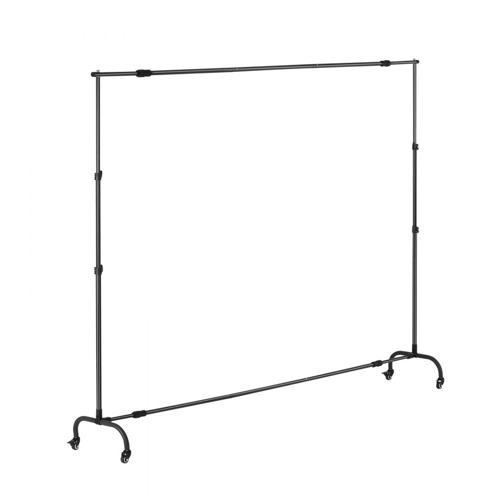 VEVOR Backdrop Stand with Wheels, 7 x 10 ft Adjustable Photo Backdrop Stand Kit, Moveable Background Backdrop Stand, Heavy Duty Projector Screen Stand, for Wedding, Photo Studio & Party