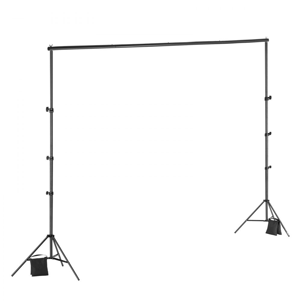VEVOR Backdrop Stand, 10 x 10 ft Adjustable Photo Backdrop Stand Kit, Portable Background Backdrop Stand with 4 Crossbars, Heavy Duty Projector Screen Stand, for Wedding, Photo Video Studio & Party