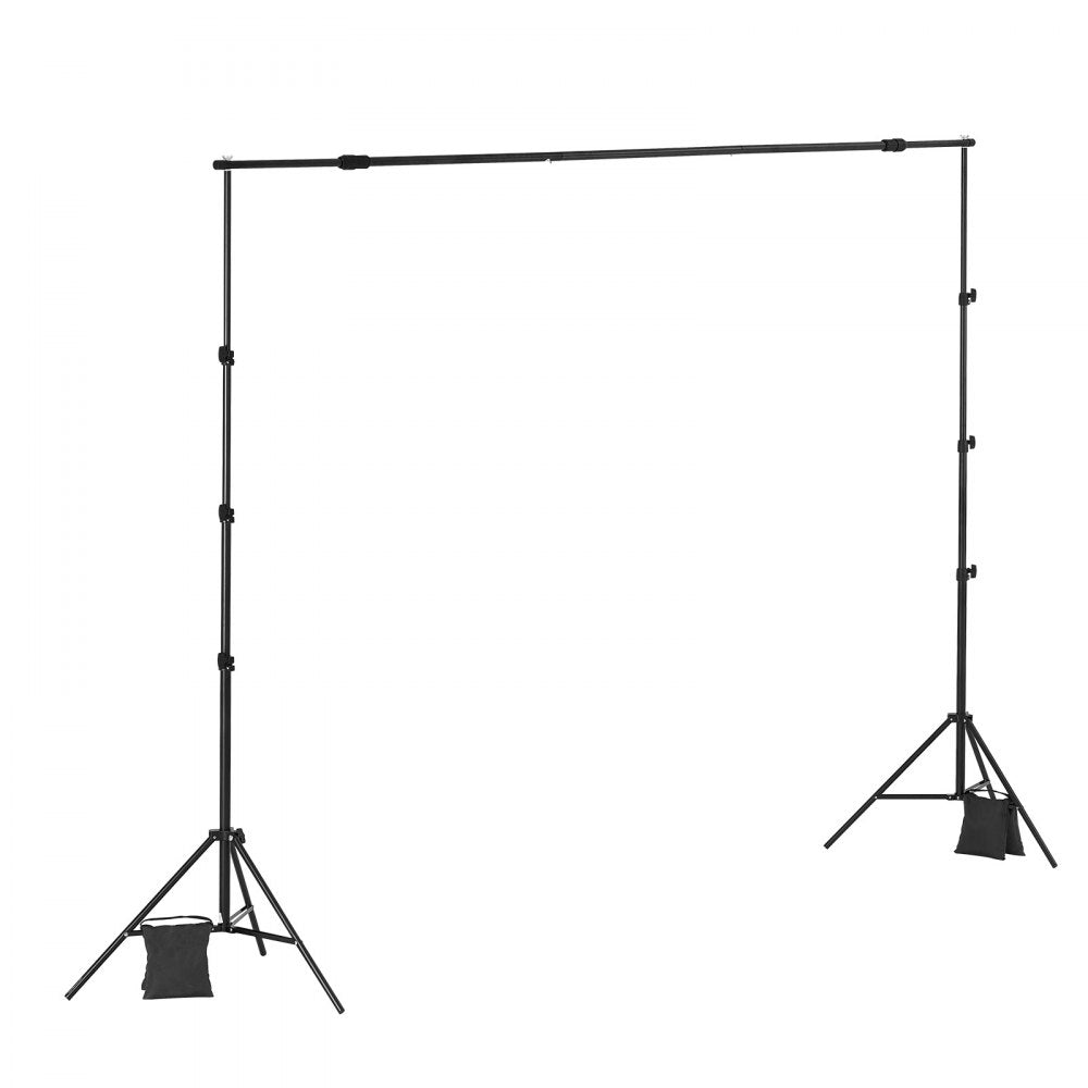 VEVOR Backdrop Stand, 8.5 x 10 ft Adjustable Photo Backdrop Stand Kit, Portable Background Backdrop Stand with 2 Tripods, Heavy Duty Projector Screen Stand, for Wedding, Photo Video Studio & Party