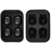 VEVOR Skull Ice Cube Tray, 4-Grid Skull Ice Ball Maker, Flexible Black Silicone Ice Tray with Lid & Funnel, Funny Skull Ice Cubes 1.6"x1.8" Each for Beverage, Chocolate, etc. on Parties & Holidays