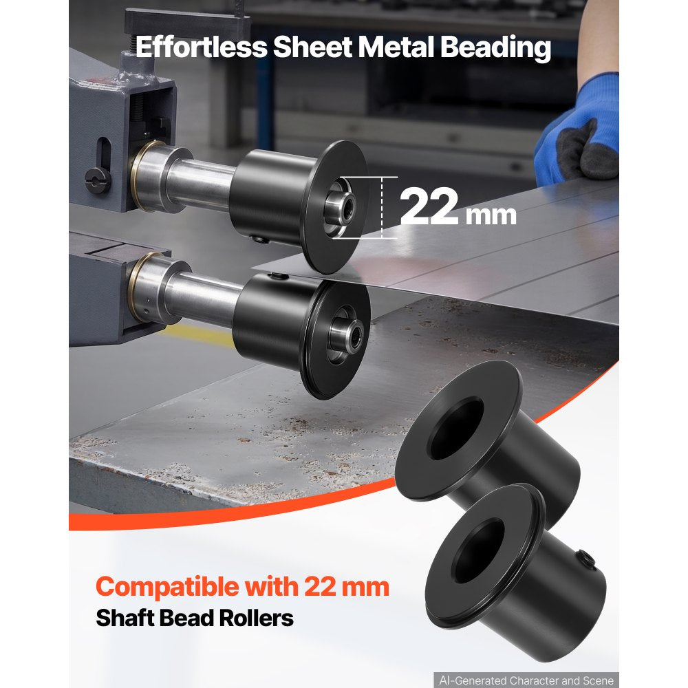 VEVOR Bead Roller Forming Set 9 Dies 1 Polyurethane Wheel Metal Fabrication, Compatible with 22 mm Shaft Bead Rollers, Durable Construction, Multiple Forming Profiles, for Aluminum Alloy Copper Sheet
