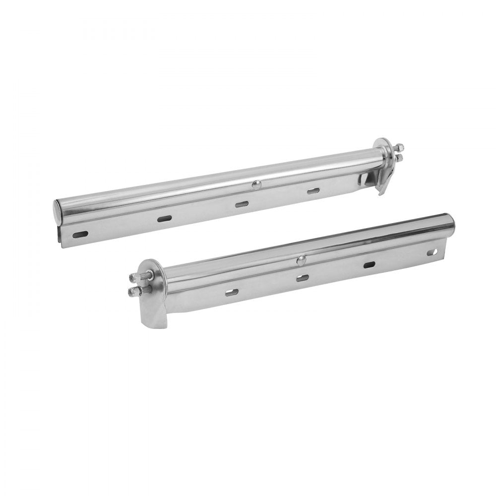 VEVOR Chrome Straight Spring Loaded Mud Flap Hangers, 1-1/8" Bolt Spacing Mudflap Hangers for Semi Trucks, 1 Pair Heavy Duty Semi Truck Mud Flap Hanger Set with Reflective Strips, Silver