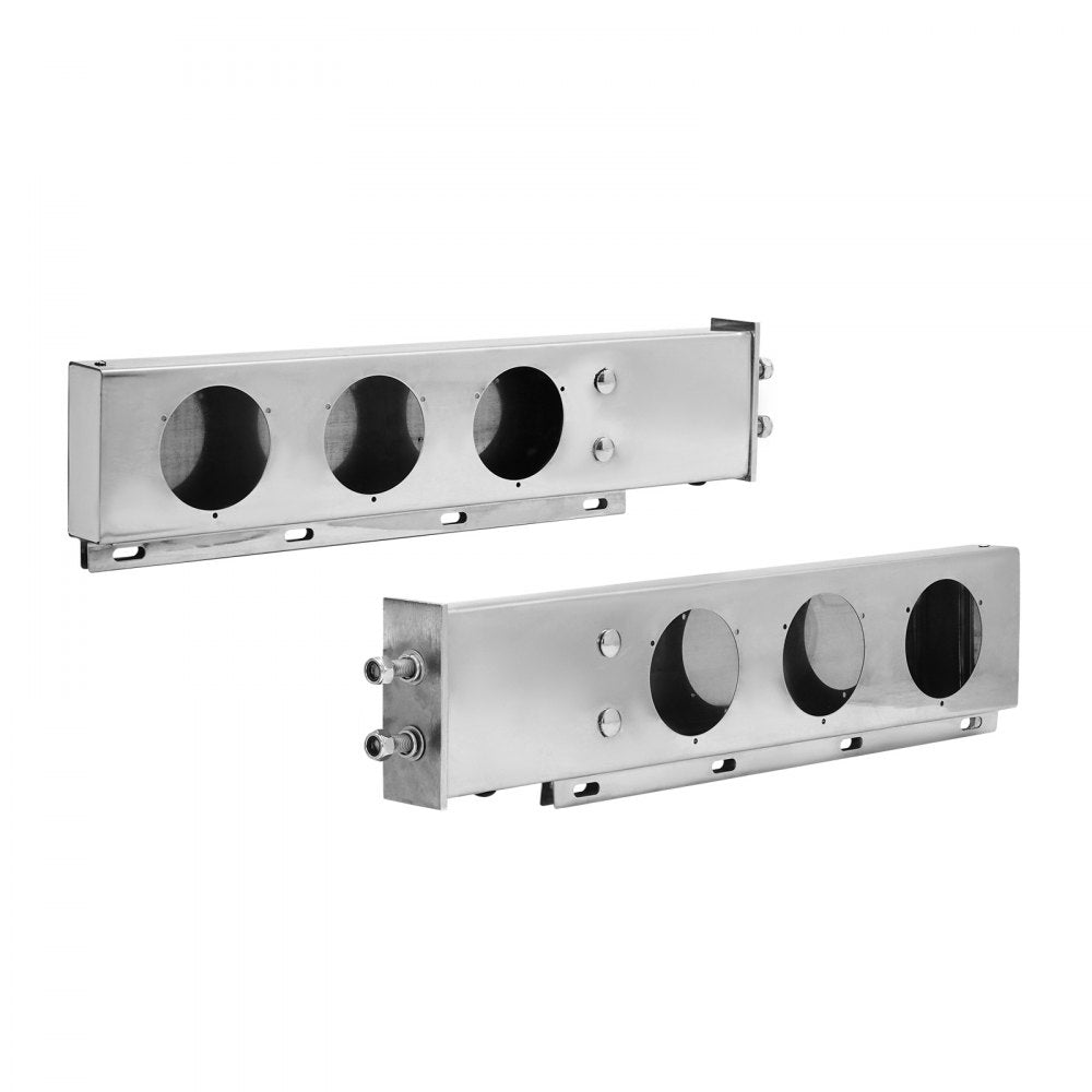 VEVOR Stainless Steel Mud Flap Hangers with Light Cutouts, 2-1/2" Bolt Spacing, Spring Loaded Mudflap Hangers for Semi Trucks, 1 Pair Heavy Duty Semi Truck Mud Flap Hanger Set, Silver
