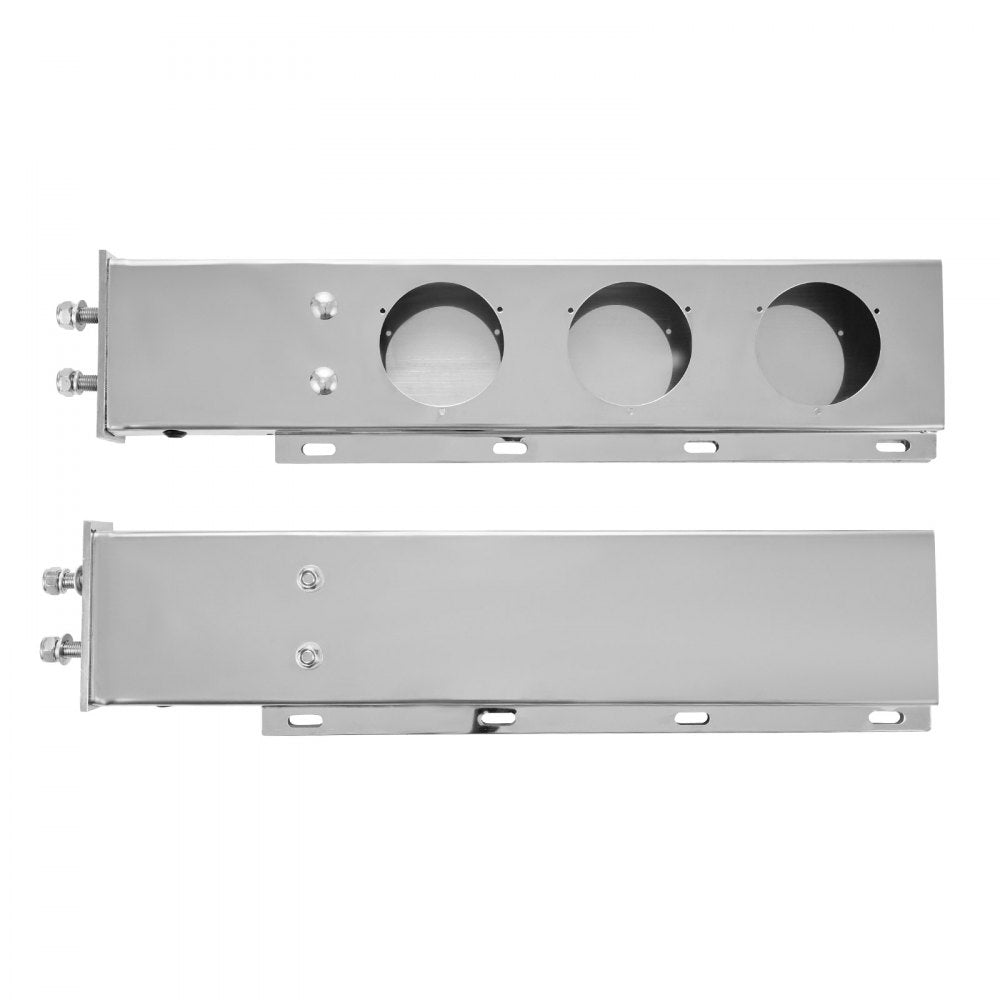 VEVOR Stainless Steel Mud Flap Hangers with Light Cutouts, 2-1/2" Bolt Spacing, Spring Loaded Mudflap Hangers for Semi Trucks, 1 Pair Heavy Duty Semi Truck Mud Flap Hanger Set, Silver