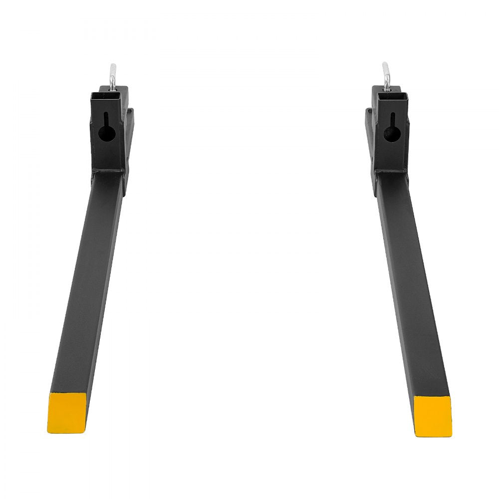 VEVOR Pallet Forks, 2000 lbs 60 in Clamp-On Pallet Forks Yellow Tips Fixed, Front Loader Attachment for Tractor, Skid Steer, Loader Bucket, Agriculture, Farm, Heavy-Duty Reinforced Steel Bucket Fork