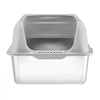 VEVOR Cat Litter Box, 6 inches Deep, XL Extra Large Stainless Steel Cat Litter Box with Scoop, Wide Filtering Foot Board & High Sides, Enclosed Odor-Free Easy-to-Clean Litter Box, Fit for Big Cats