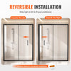 Reversible left-right installation feature graphic