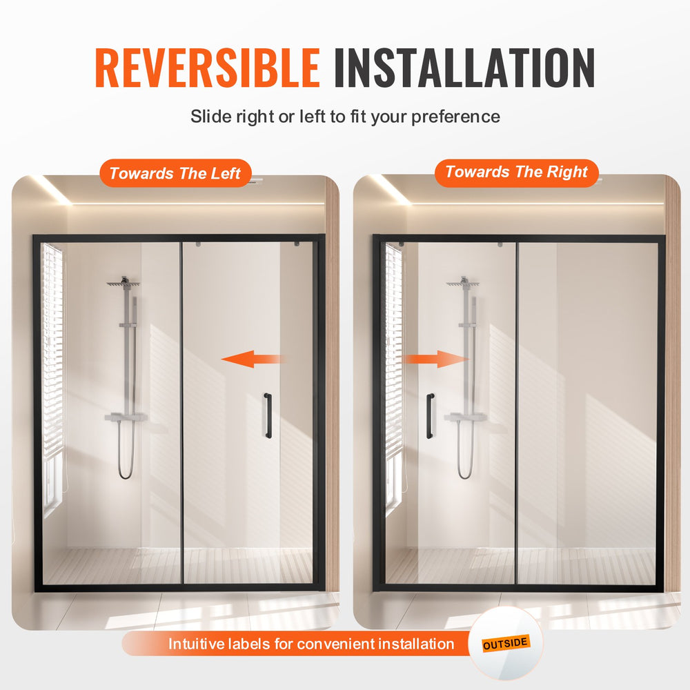 Reversible left-right installation feature graphic