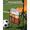 VEVOR Portable Folding Bench, 6 Seat Foldable Soccer Bench with Side Pockets and Carrying Bag, Lightweight Sideline Seating with Back Rest for Football, Baseball, Camping, Outdoor Events, Orange