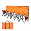 VEVOR Portable Folding Bench, 6 Seat Foldable Soccer Bench with Side Pockets and Carrying Bag, Lightweight Sideline Seating with Back Rest for Football, Baseball, Camping, Outdoor Events, Orange