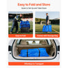 VEVOR Portable Folding Bench, 8 Seat Foldable Soccer Bench with Side Pockets and Carrying Bag, Lightweight Sideline Seating with Back Rest for Football, Baseball, Camping, Outdoor Events, Blue