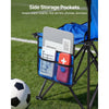 VEVOR Portable Folding Bench, 8 Seat Foldable Soccer Bench with Side Pockets and Carrying Bag, Lightweight Sideline Seating with Back Rest for Football, Baseball, Camping, Outdoor Events, Blue