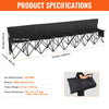 VEVOR Portable Folding Bench, 8 Seat Foldable Soccer Bench with Side Pockets and Carrying Bag, Lightweight Sideline Seating with Back Rest for Football, Baseball, Camping, Outdoor Events, Black