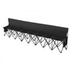 VEVOR Portable Folding Bench, 8 Seat Foldable Soccer Bench with Side Pockets and Carrying Bag, Lightweight Sideline Seating with Back Rest for Football, Baseball, Camping, Outdoor Events, Black