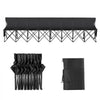 VEVOR Portable Folding Bench, 8 Seat Foldable Soccer Bench with Side Pockets and Carrying Bag, Lightweight Sideline Seating with Back Rest for Football, Baseball, Camping, Outdoor Events, Black