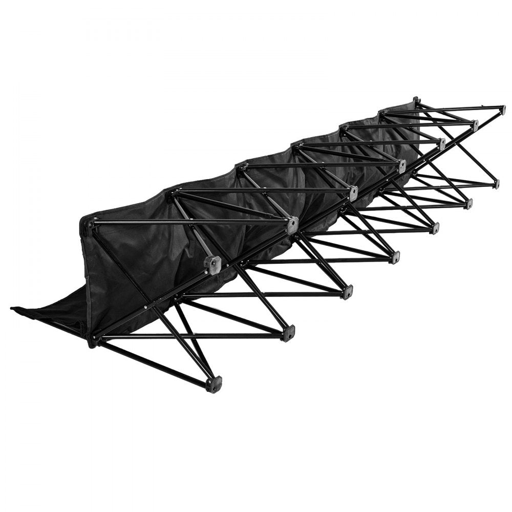 VEVOR Portable Folding Bench, 6 Seat Soccer Bench with Multiple Storage Pockets & Carrying Bag, Lightweight Sideline Seating with Back Rest for Football, Baseball, Camping, Outdoor Events, Black