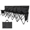 VEVOR Portable Folding Bench, 6 Seat Soccer Bench with Multiple Storage Pockets & Carrying Bag, Lightweight Sideline Seating with Back Rest for Football, Baseball, Camping, Outdoor Events, Black