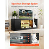 VEVOR TV Stand for TVs up to 65 inch, Modern Entertainment Center with Light Strip, Wooden TV Cabinet Storage with Glass Shelf and Adjustable Shelves, Console Table for Living Room and Bedroom, Black