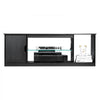 VEVOR TV Stand for TVs up to 65 inch, Modern Entertainment Center with Light Strip, Wooden TV Cabinet Storage with Glass Shelf and Adjustable Shelves, Console Table for Living Room and Bedroom, Black