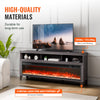 VEVOR Fireplace TV Stand - feature graphic (High-quality materials, 250 lbs max load bearing, 6 metal legs anti-tipping)