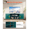 VEVOR TV Stand for TVs up to 75 inch, Modern Entertainment Center with Glass Doors and Gold Legs, TV Cabinet Storage with Adjustable Shelves, Media Console Table for Living Room and Bedroom, Green