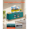 VEVOR TV Stand for TVs up to 75 inch, Modern Entertainment Center with Glass Doors and Gold Legs, TV Cabinet Storage with Adjustable Shelves, Media Console Table for Living Room and Bedroom, Green