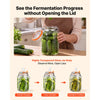 VEVOR 1 Gallon Glass Fermentation Jar, Wide Mouth Container Kit, 2-Pack, for Making Sauerkraut, Kimchi, Pickles and Vegetables, Glass Jars for Beginners with Airlocks, Latch Lids, and Silicone Rings