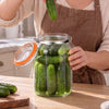 VEVOR 1 Gallon Glass Fermentation Jar, Wide Mouth Container Kit, 2-Pack, for Making Sauerkraut, Kimchi, Pickles and Vegetables, Glass Jars for Beginners with Airlocks, Latch Lids, and Silicone Rings