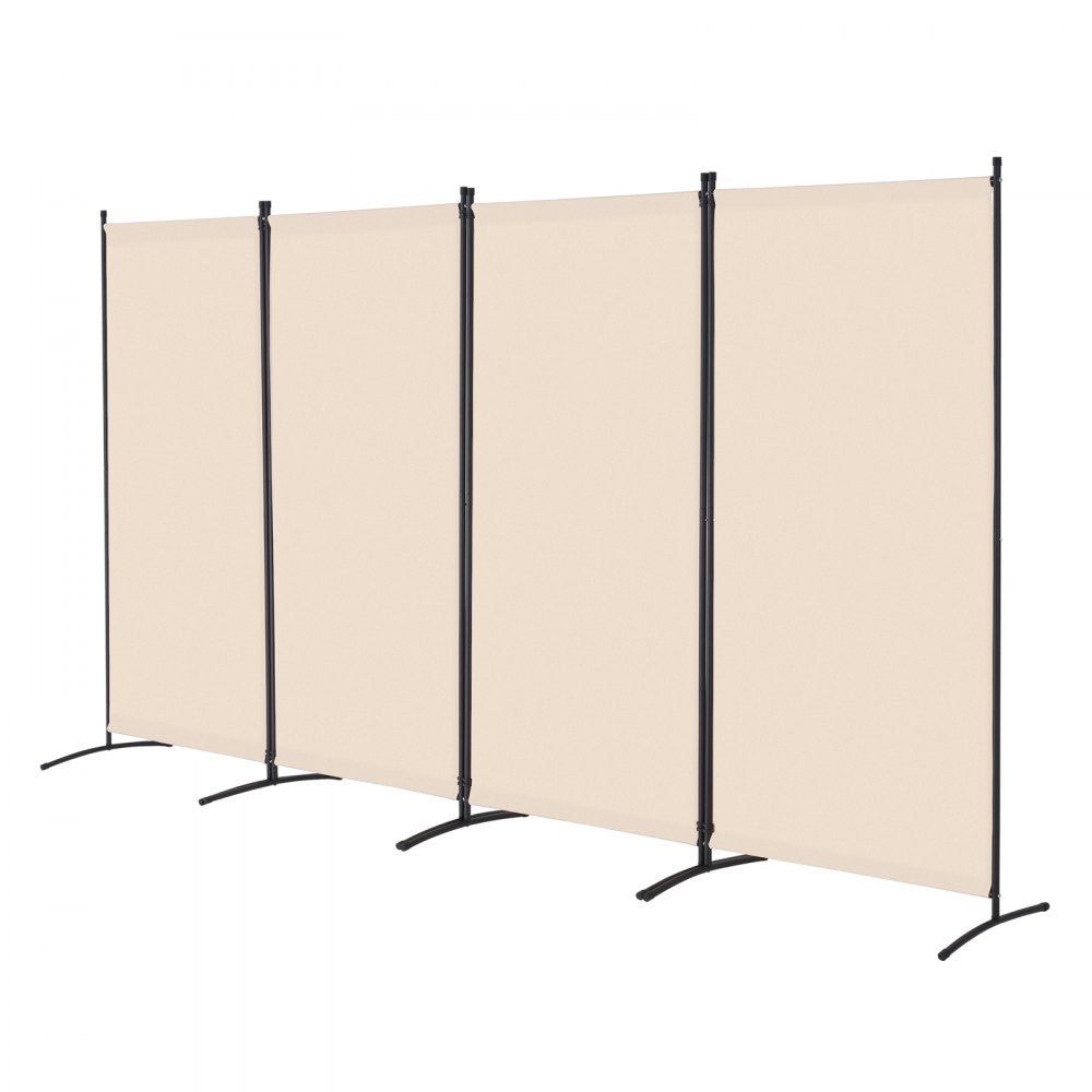 VEVOR Room Divider, 4 Panel Room Divider, Folding Privacy Screen and Portable Partition Divider for Room Separation, Freestanding Room Partitions for Office, Bedroom, Study, Beige
