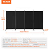 VEVOR Room Divider, 4 Panel Room Divider, Folding Privacy Screen and Portable Partition Divider for Room Separation, Freestanding Room Partitions for Office, Bedroom, Study, Black