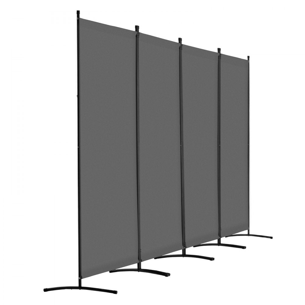 VEVOR Room Divider, 4 Panels Room Divider, Folding Privacy Screen and Portable Partition Divider for Room Separation, Freestanding Room Partitions for Office, Bedroom, Study, Grey