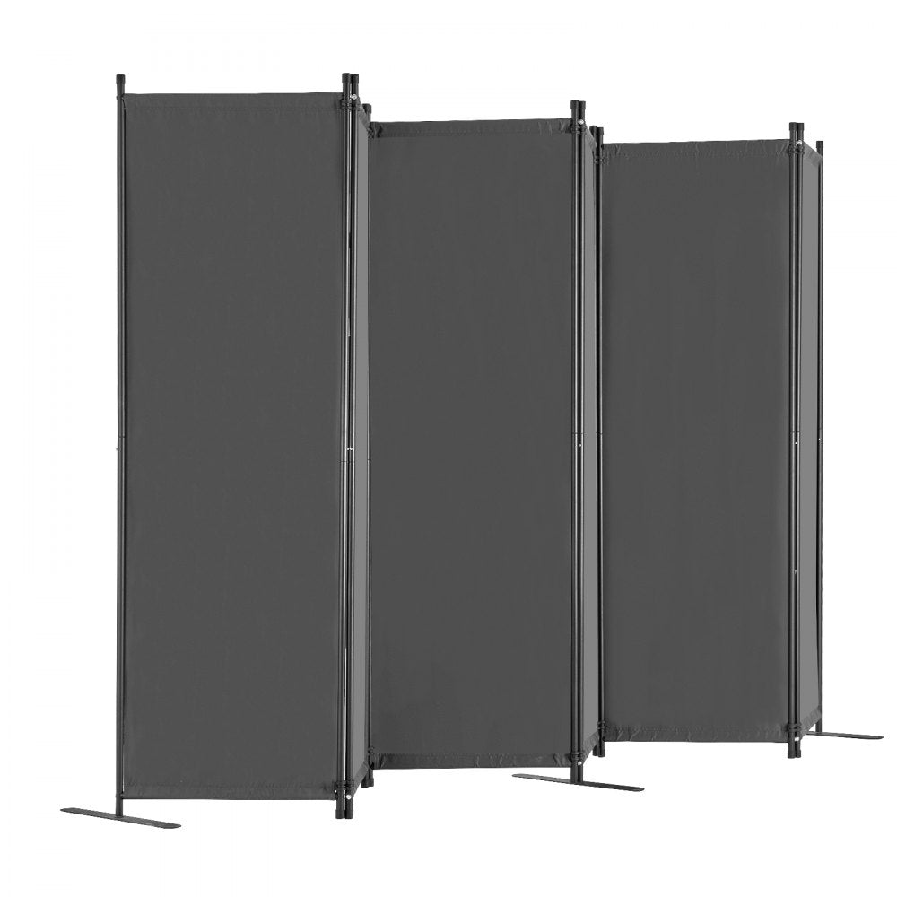 VEVOR Room Divider, 6 Panel Room Divider, Folding Privacy Screen and Portable Partition Divider for Room Separation, Freestanding Room Partitions for Office, Bedroom, Study, Grey