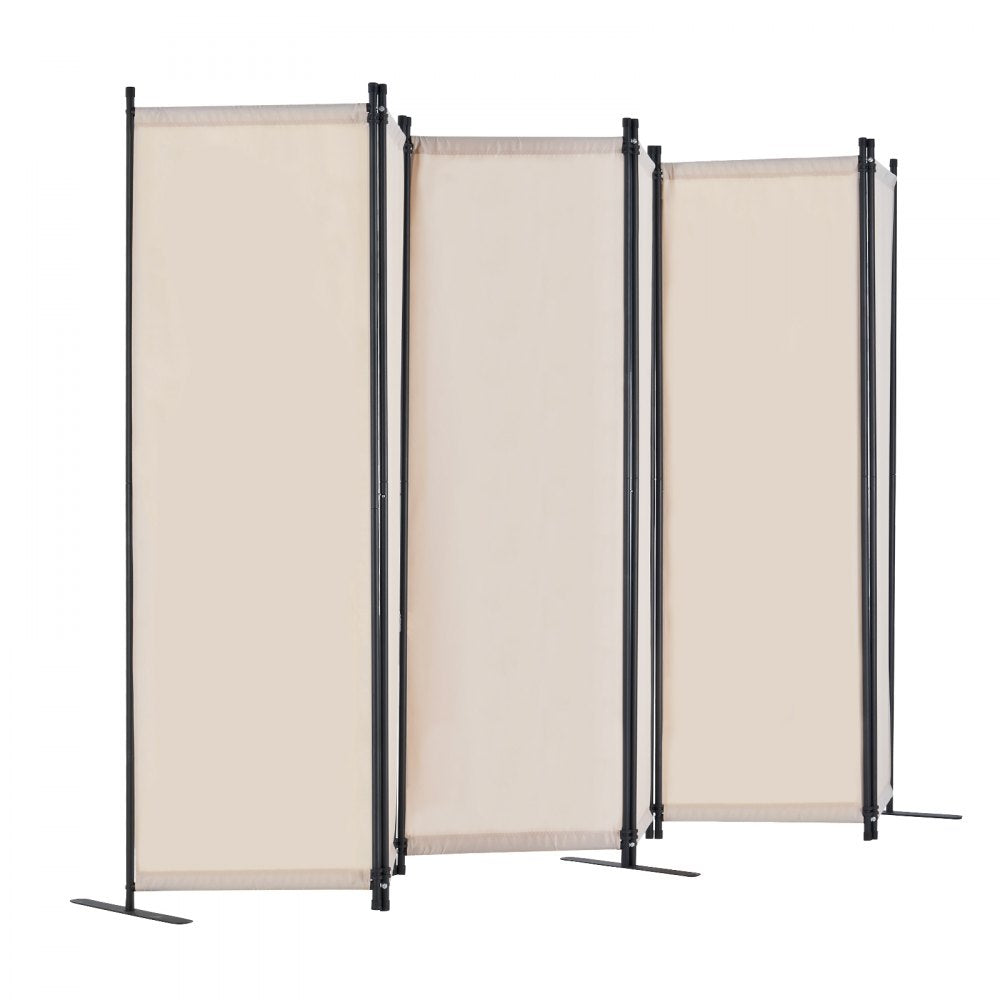 VEVOR Room Divider, 6 Panel Room Divider, Folding Privacy Screen and Portable Partition Divider for Room Separation, Freestanding Room Partitions for Office, Bedroom, Study, Beige