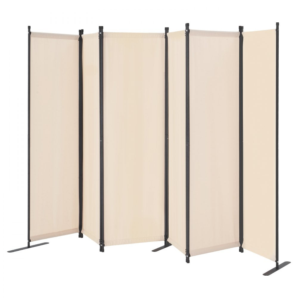 VEVOR Room Divider, 6 Panel Room Divider, Folding Privacy Screen and Portable Partition Divider for Room Separation, Freestanding Room Partitions for Office, Bedroom, Study, Beige