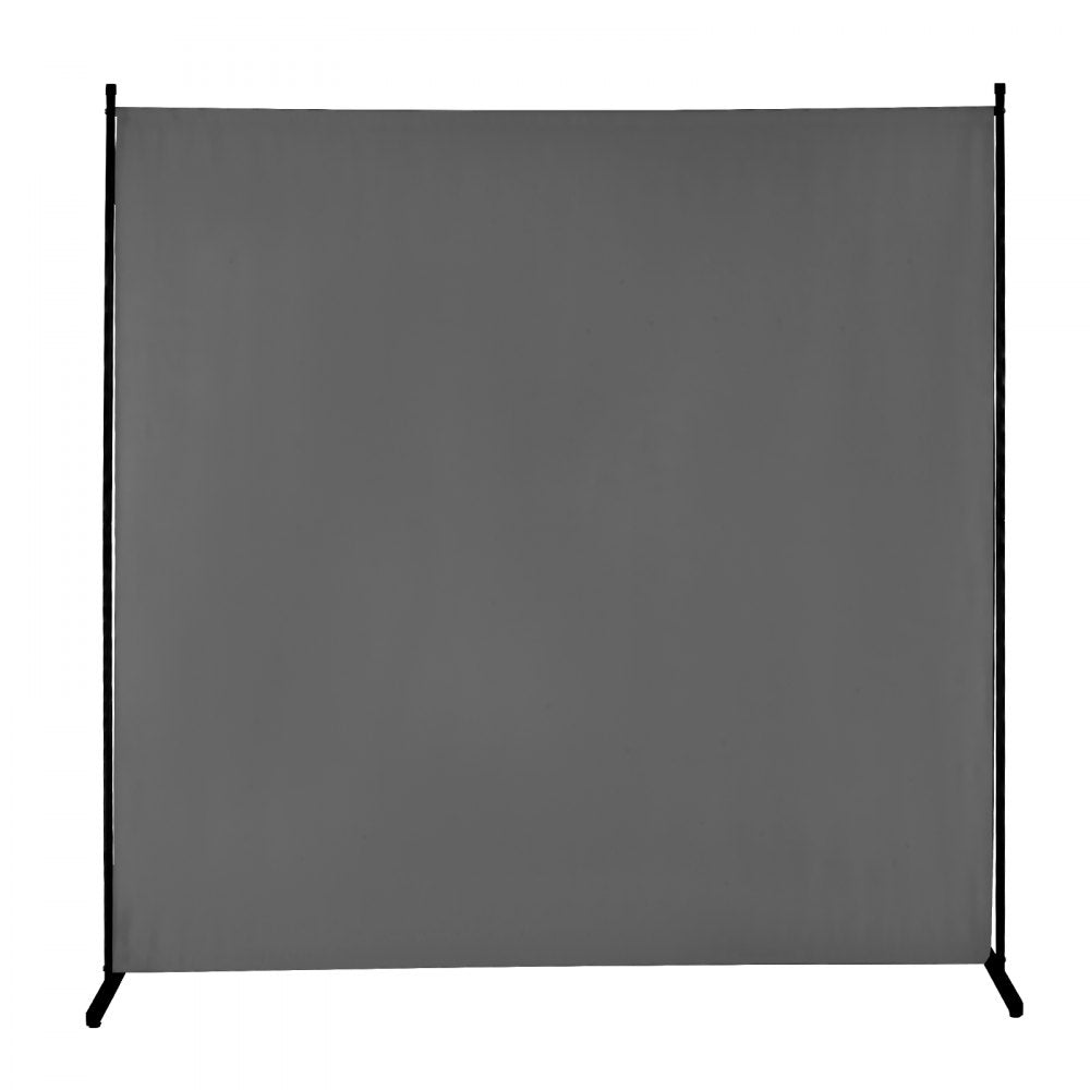 VEVOR Room Divider, Single Panel Room Divider, 6FT Privacy Screen Indoor, Partition Divider for Room Separation, Freestanding Room Divider Panel for Office, Bedroom, Grey