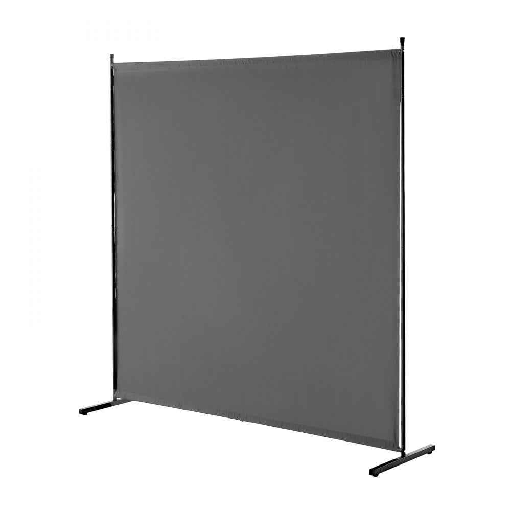 VEVOR Room Divider, Single Panel Room Divider, 6FT Privacy Screen Indoor, Partition Divider for Room Separation, Freestanding Room Divider Panel for Office, Bedroom, Grey