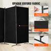 VEVOR Room Divider, 3 Panel Room Divider, Folding Privacy Screen and Portable Partition Divider for Room Separation, Freestanding Room Partitions for Office, Bedroom, Study, Black