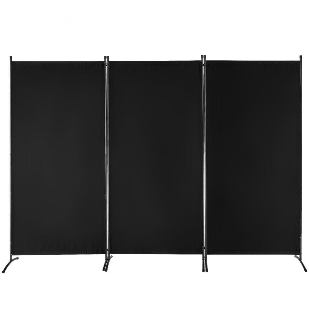 VEVOR Room Divider, 3 Panel Room Divider, Folding Privacy Screen and Portable Partition Divider for Room Separation, Freestanding Room Partitions for Office, Bedroom, Study, Black