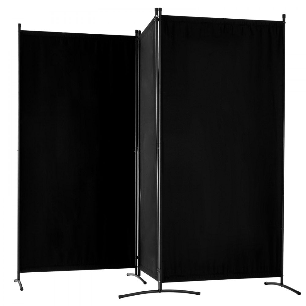 VEVOR Room Divider, 3 Panel Room Divider, Folding Privacy Screen and Portable Partition Divider for Room Separation, Freestanding Room Partitions for Office, Bedroom, Study, Black