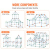 VEVOR Fort Building Kit for Kids, 180PCS STEM Building Toys, Educational Gift for 4 5 6 7 8+ Year Old Boys & Girls, Indoor Outdoor Play Tent Builder Set Construction Toys with 120 Rods and 60 Balls