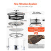 VEVOR French Press Coffee Maker, 34 Ounce 1 Liter Borosilicate Glass Coffee Press Tea Maker with Stainless Steel Filter, Large Glass French Presses Cold Brew for Camping Travel Home Kitchen, Silver