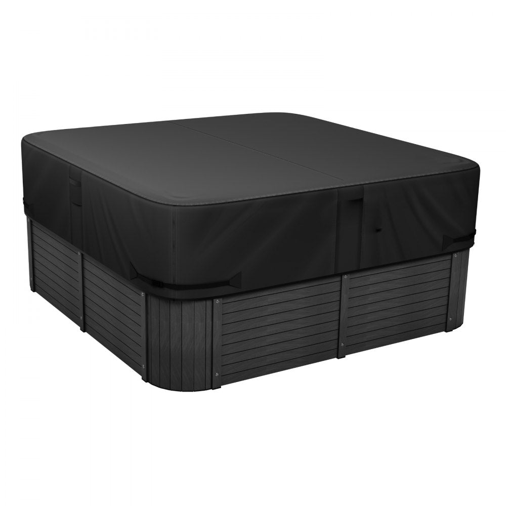 VEVOR Outdoor Hot Tub Cover, 80 x 80 x 20 Inch Weatherproof and Waterproof Hot Tub Cover Protector, 600D Heavy Duty Oxford Fabric and 950N Tearing Strength, Square Spa Covers for Hottub, Black